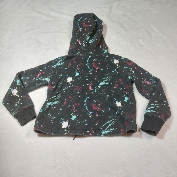 Justice Active Black Paint Splatter Hoodie Size 6 - Picture 7 of 9